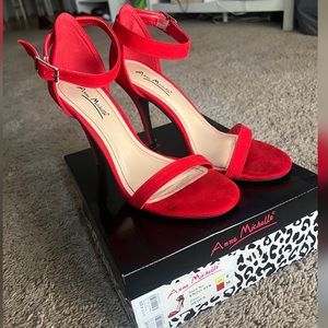 Red Ankle Strap Heels